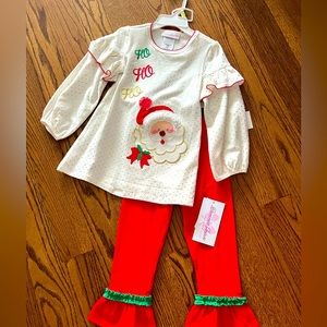 NWT Bonnie Jean Santa 2 piece outfit, size 4t  🎅